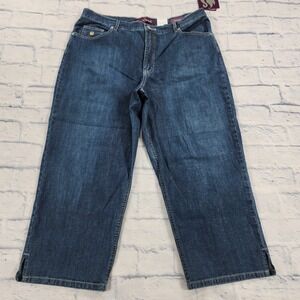 Gloria Vanderbilt Adriana Slimming  Capri WOMENS SIZE 16 Blue Antique Handsand